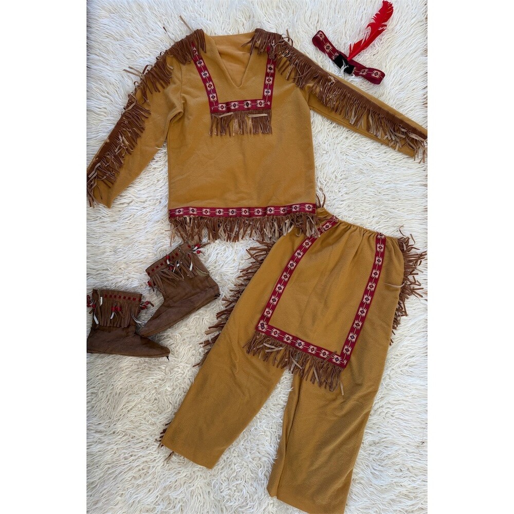 Chasing Fireflies Costume Set Size M 8 Native American Tunic Moccasins Theater